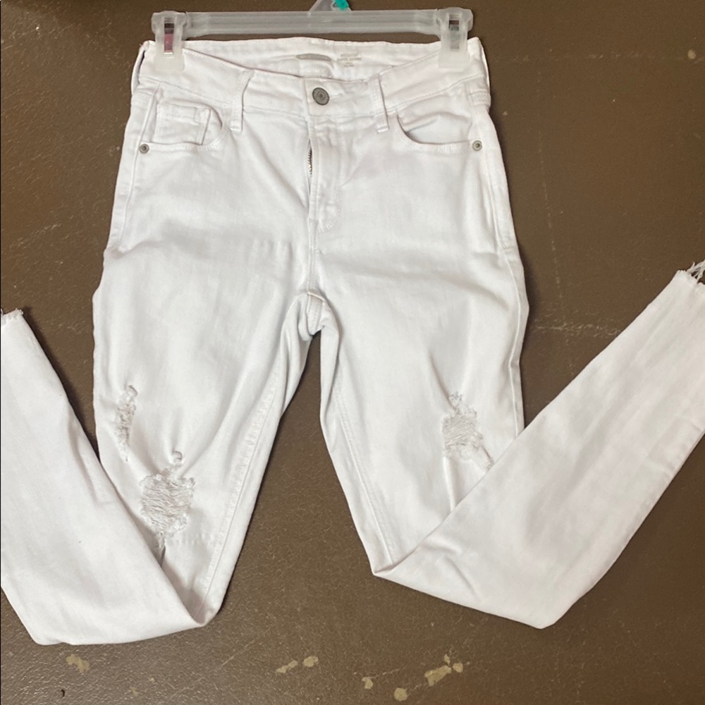 Old Navy White Skinny Jeans High-Rise Stretch